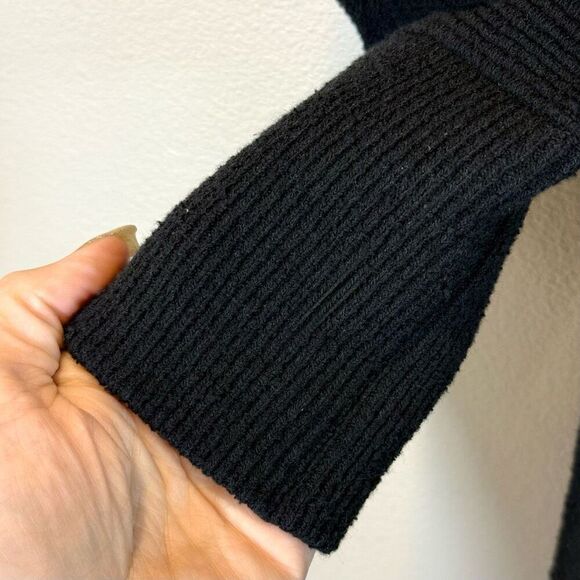 Free People Black Ottoman Slouchy Tunic Oversized Sweater Dress Women’s Medium - Picture 4 of 12